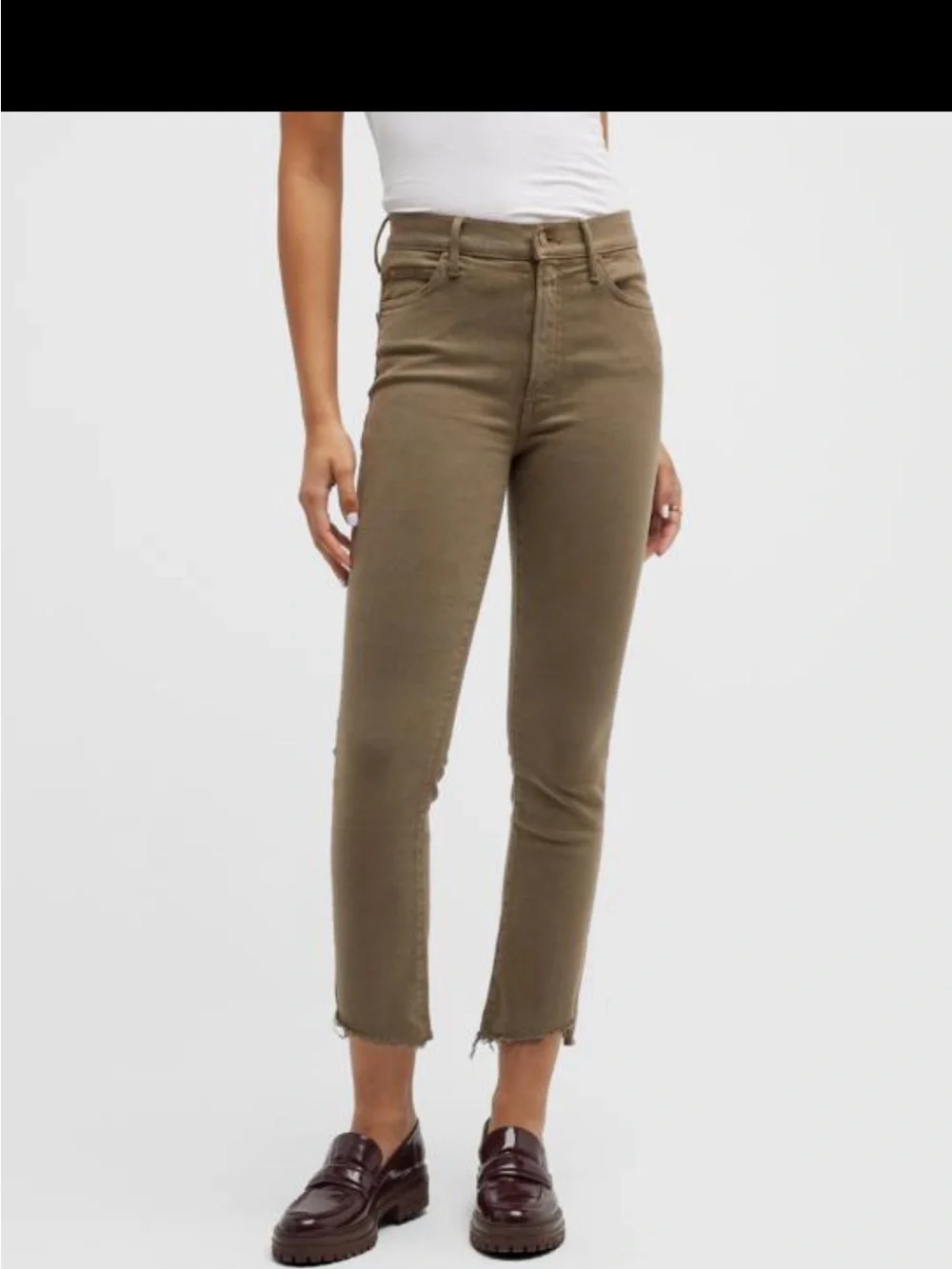 NWT MOTHER Rascal Ankle Step Fray Jeans Capers Sz 29